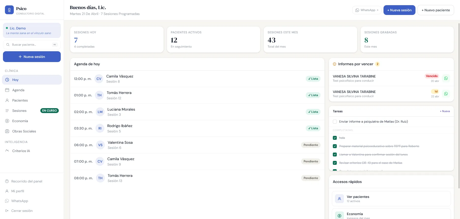 Psico — Consultorio digital